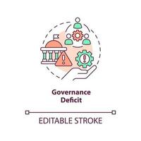 Governance deficit concept icon. Challenge for inclusive growth in poor countries abstract idea thin line illustration. Isolated outline drawing. Editable stroke vector