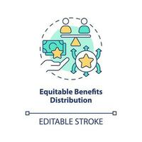 Equitable benefits distribution concept icon. Attribute of inclusive development abstract idea thin line illustration. Isolated outline drawing. Editable stroke vector