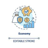 Economy concept icon. Sustainable development. Pillar of inclusive growth index abstract idea thin line illustration. Isolated outline drawing. Editable stroke vector