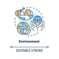 Environment concept icon. Sustainable development. Pillar of inclusive growth index abstract idea thin line illustration. Isolated outline drawing. Editable stroke vector