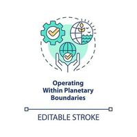 Operating within planetary boundaries concept icon. Attribute of inclusive growth abstract idea thin line illustration. Isolated outline drawing. Editable stroke vector