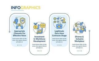 justa trabajando política rectángulo infografía modelo. social igualdad. datos visualización con 4 4 pasos. editable cronograma informacion cuadro. flujo de trabajo diseño con línea íconos vector