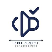 Volume on pixel perfect linear ui icon. Sound quality. Video editor setting. Adjust audio level. GUI, UX design. Outline isolated user interface element for app and web. Editable stroke vector