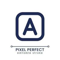 Font style pixel perfect linear ui icon. Title template tool. Adding text to video. Content editing. GUI, UX design. Outline isolated user interface element for app and web. Editable stroke vector