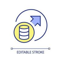 Database scalability RGB color icon. Expand system capacity. Web development. Cloud storage advantage. Isolated vector illustration. Simple filled line drawing. Editable stroke