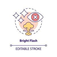 Bright flash concept icon. Beware of hazard. Nuclear explosion danger abstract idea thin line illustration. Isolated outline drawing. Editable stroke vector