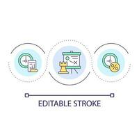 Hedging approach for business loop concept icon. Risk management strategy. Maturity matching abstract idea thin line illustration. Isolated outline drawing. Editable stroke vector