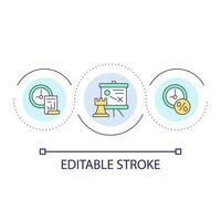 Hedging approach for business loop concept icon. Risk management strategy. Maturity matching abstract idea thin line illustration. Isolated outline drawing. Editable stroke vector