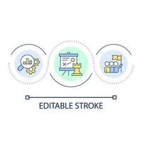 Business strategy loop concept icon. Setting goals for team. Analysis and forecasting abstract idea thin line illustration. Isolated outline drawing. Editable stroke vector