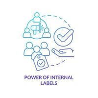 Power of internal labels concept blue gradient icon. Stimulate customers interaction. Psychological trick abstract idea thin line illustration. Isolated outline drawing vector