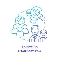 Admitting shortcomings concept blue gradient icon. Gain business strengths. Emphasize on preferences abstract idea thin line illustration. Isolated outline drawing vector