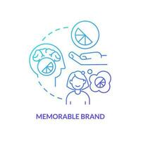 Memorable brand identity concept blue gradient icon. Business positioning. Company reputation. Image abstract idea thin line illustration. Isolated outline drawing vector