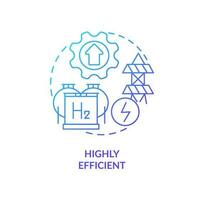 Highly efficient energy blue gradient concept icon. Fueling station. Eco power. Advantage of hydrogen abstract idea thin line illustration. Isolated outline drawing vector