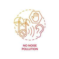 No noise pollution red gradient concept icon. Renewable energy. Hydrogen fuel cells advantage abstract idea thin line illustration. Isolated outline drawing vector