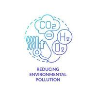 Reducing environmental pollution blue gradient concept icon. Renewable energy. H2 advantage abstract idea thin line illustration. Isolated outline drawing vector