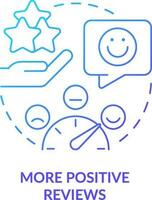 More positive reviews blue gradient concept icon. Social media. Tracking customer engagement abstract idea thin line illustration. Isolated outline drawing vector