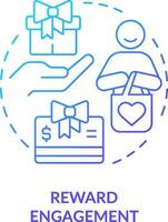 Reward engagement blue gradient concept icon. Loyalty program. Customer engagement strategy abstract idea thin line illustration. Isolated outline drawing vector