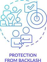 Protection from backlash blue gradient concept icon. Relationship. Advantage of digital engagement abstract idea thin line illustration. Isolated outline drawing vector