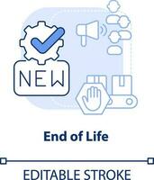 End of life light blue concept icon. Replacement. Stage of product lifecycle abstract idea thin line illustration. Isolated outline drawing. Editable stroke vector