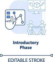 Introductory phase light blue concept icon. Supply chain. Stage of product lifecycle abstract idea thin line illustration. Isolated outline drawing. Editable stroke vector