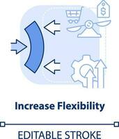 Increase flexibility light blue concept icon. Addressing covid impact on logistics abstract idea thin line illustration. Isolated outline drawing. Editable stroke vector