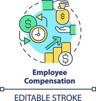 Employee compensation concept icon. Ethical company behavior abstract idea thin line illustration. Wages and benefits. Isolated outline drawing. Editable stroke vector