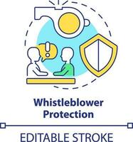 Whistleblower protection concept icon. Ethical behavior in workplace abstract idea thin line illustration. Anti corruption. Isolated outline drawing. Editable stroke vector