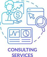 Consulting services blue gradient concept icon. Expert assistance. Online shop management service abstract idea thin line illustration. Isolated outline drawing vector