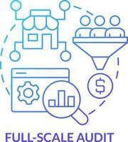 Full scale audit blue gradient concept icon. Business analytics. Online shop management service abstract idea thin line illustration. Isolated outline drawing vector