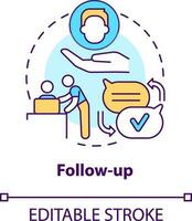 Follow up concept icon. New worker support. Developing onboarding process abstract idea thin line illustration. Isolated outline drawing. Editable stroke vector