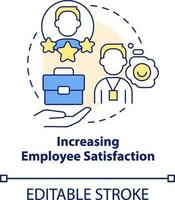 Increasing employee satisfaction concept icon. Onboarding challenge abstract idea thin line illustration. Isolated outline drawing. Editable stroke vector