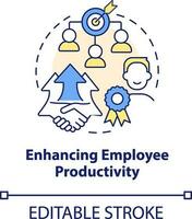 Enhancing employee productivity concept icon. Onboarding challenge abstract idea thin line illustration. Isolated outline drawing. Editable stroke vector