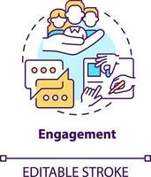 Engagement concept icon. Build connection. Developing onboarding process abstract idea thin line illustration. Isolated outline drawing. Editable stroke vector