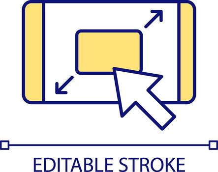 Full size mode RGB color icon. Website adjustment. Mobile first design. Device application development. Isolated vector illustration. Simple filled line drawing. Editable stroke