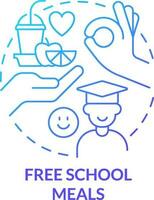 Free school meals blue gradient concept icon. Increase school lunch participation abstract idea thin line illustration. State funding. Isolated outline drawing vector