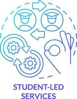 Student-led services blue gradient concept icon. Where to get help abstract idea thin line illustration. Promoting personal development. Isolated outline drawing vector