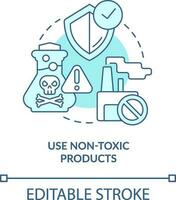 Use non-toxic products turquoise concept icon. Zero waste business principle abstract idea thin line illustration. Isolated outline drawing. Editable stroke vector