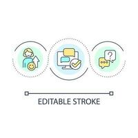 Efficient communication with customers loop concept icon. Increase client loyalty abstract idea thin line illustration. Consumer retention. Isolated outline drawing. Editable stroke vector