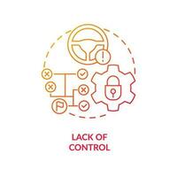 Lack of control red gradient concept icon. Outsourcing disadvantage abstract idea thin line illustration. Mismanagement. No authority. Isolated outline drawing vector