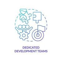 Dedicated development teams blue gradient concept icon. Outsourcing pricing model abstract idea thin line illustration. IT specialist collaboration. Isolated outline drawing vector