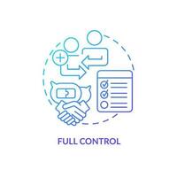 Full control blue gradient concept icon. Outstaffing benefit abstract idea thin line illustration. Project management. Task coordination. Isolated outline drawing vector