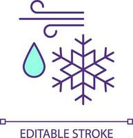 Severe weather RGB color icon. Wintertime danger. Climate forecast and prediction. Meteorology. Isolated vector illustration. Simple filled line drawing. Editable stroke