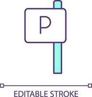 Parking spot sign RGB color icon. Rules of driving. Place to stop vehicle. City infrastructure. Isolated vector illustration. Simple filled line drawing. Editable stroke