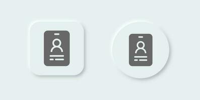 Identity solid icon in neomorphic design style. User signs vector illustration.