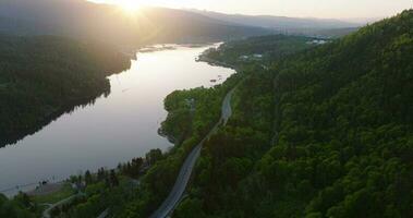 Aerial view from Burnaby Mountain Park of Deep Cove Bay video
