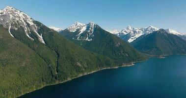 Aerial view of spring mountains in clear day. Chilliwack video