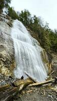 verticale vidéo de magnifique cascade de mariée voile, Britanique Colombie, Canada. video