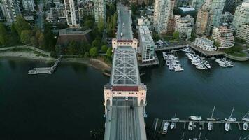 Aerial view of the skyscrapers in Downtown of Vancouver, Canada video