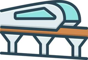 color icon for monorail vector