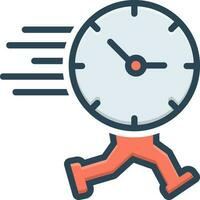 color icon for time is running vector